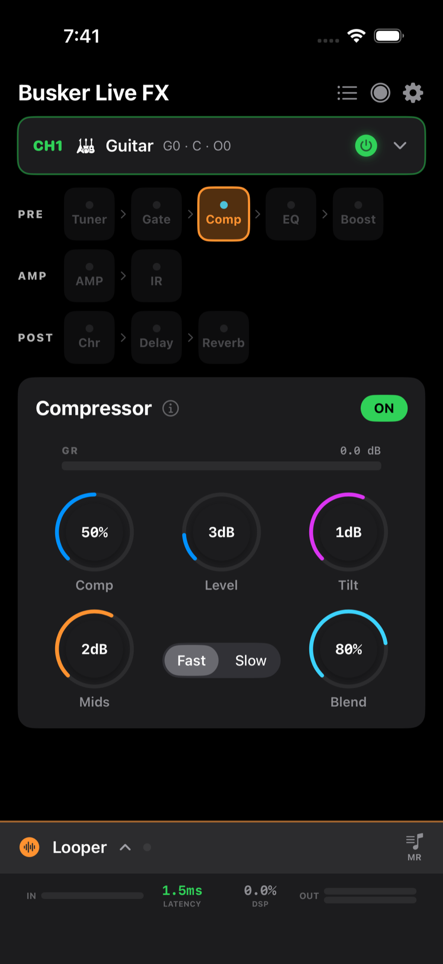 Compressor editor with Diamond comp/EQ controls